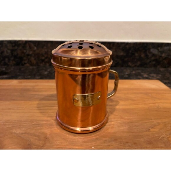 Solid Copper Cheese Shaker Brass Handle and Plaque - Picture 5 of 7